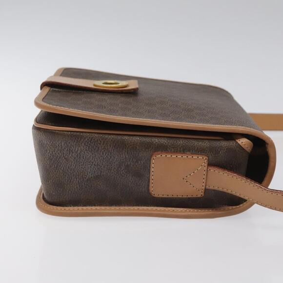 CELINE Macadam Canvas Shoulder Bag Pvc Leather Brown Gold - Picture 4 of 12